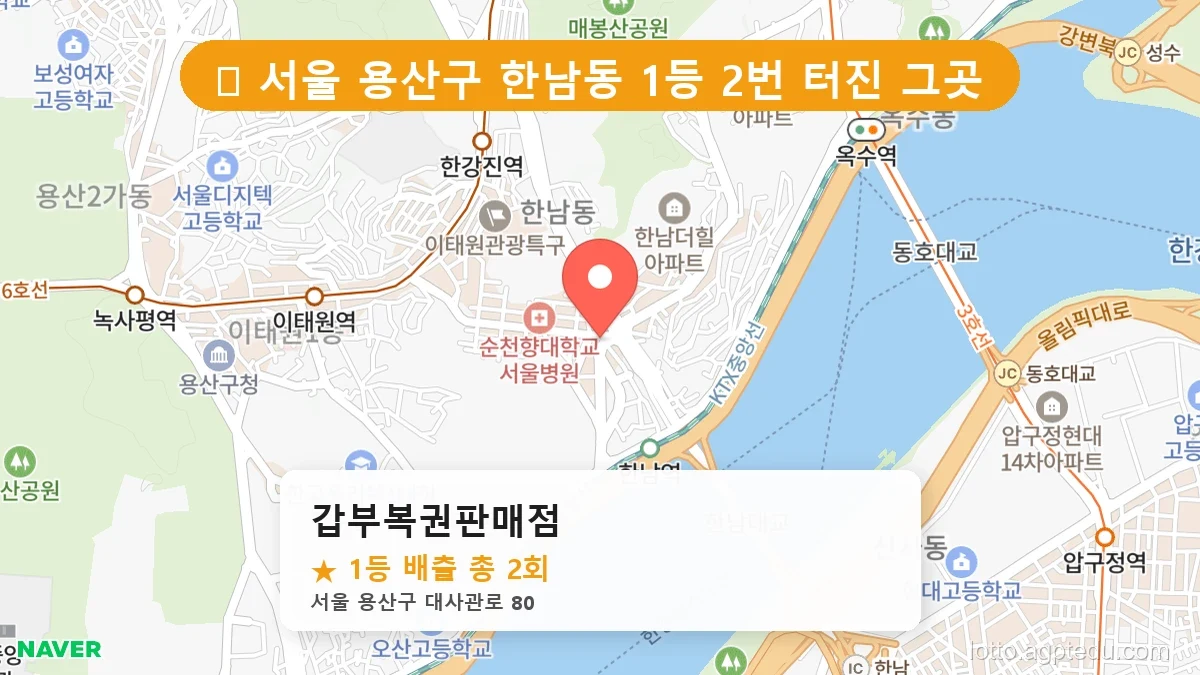 [2026 서울 용산구 한남동 로또 명당 BEST] 인생 역전을 꿈꾼다면 필수 확인점