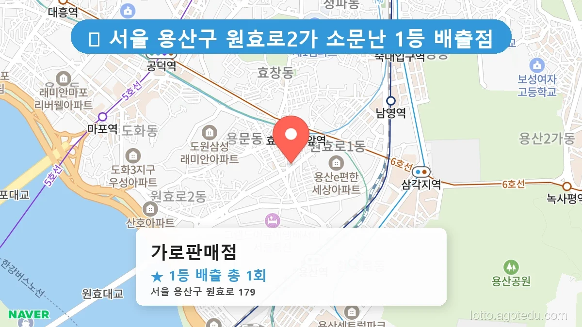 서울 용산구 원효로2가 원효로2가 로또 명당 가로판매점 1등 당첨 배출점 전경