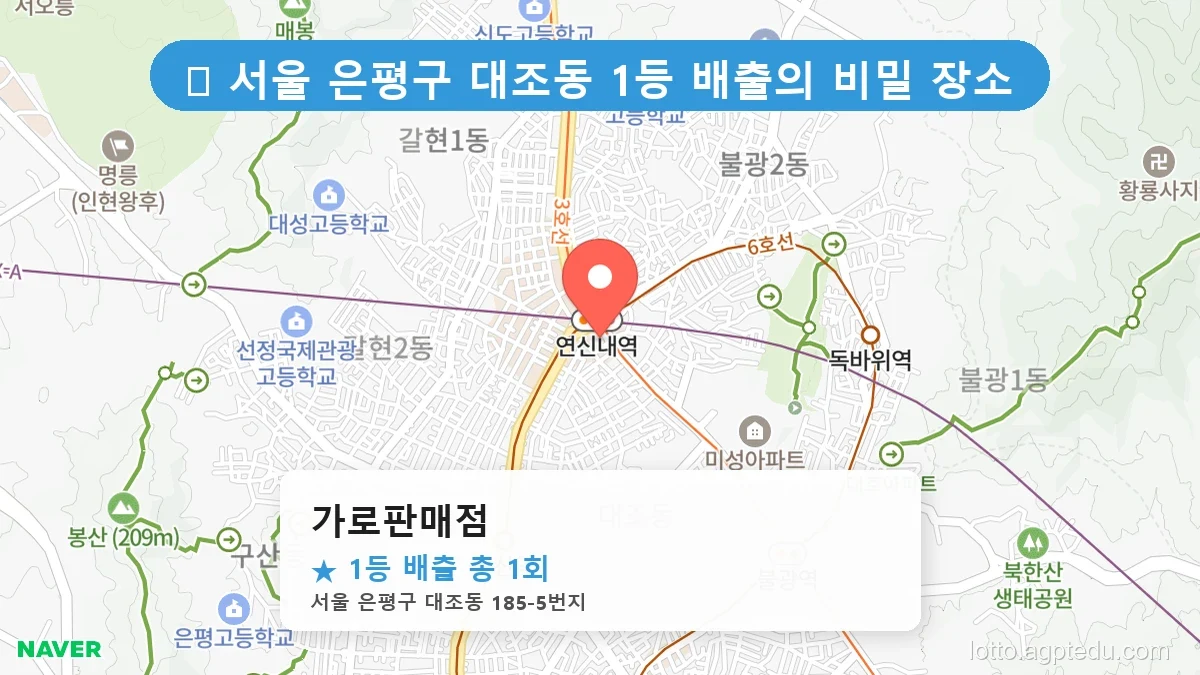 서울 은평구 대조동 대조동 로또 명당 가로판매점 1등 당첨 배출점 전경