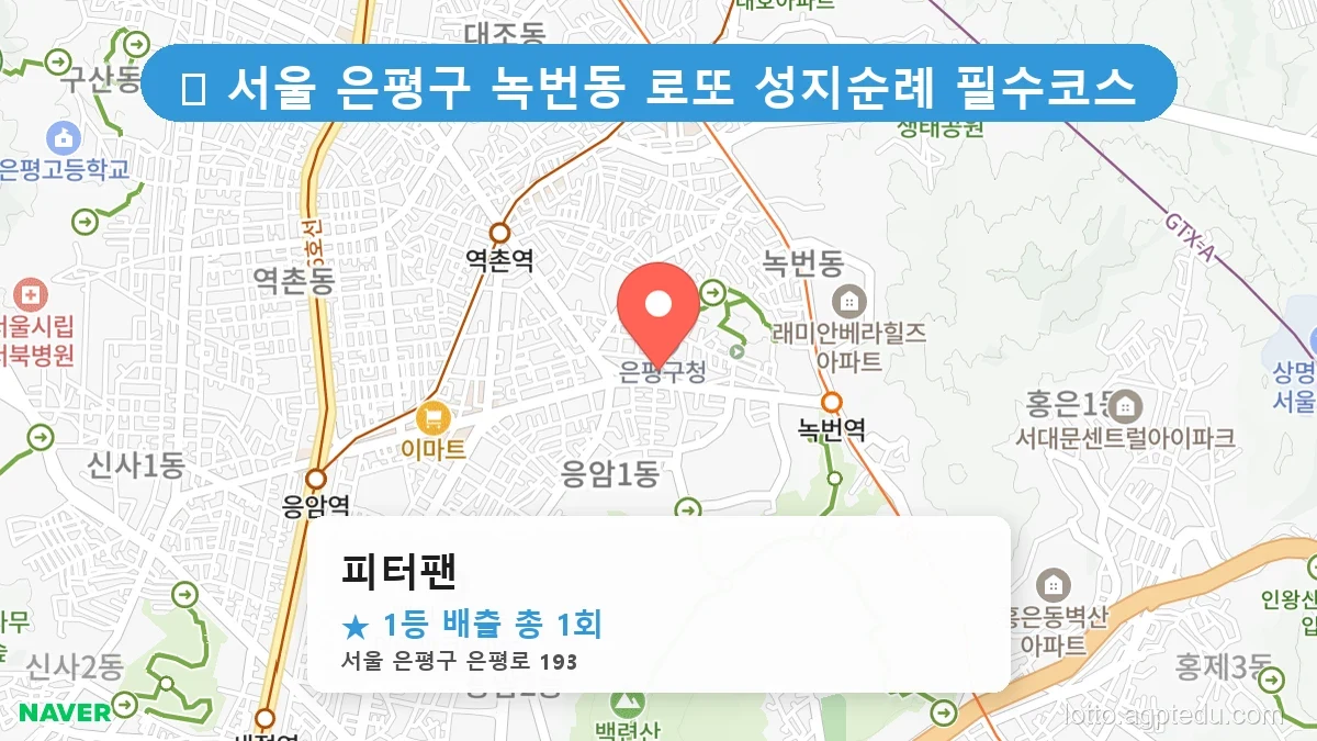 서울 은평구 녹번동 녹번동 로또 명당 피터팬 1등 당첨 배출점 전경
