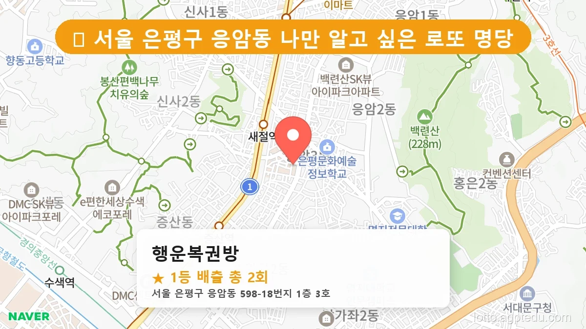 서울 은평구 응암동 응암동 로또 명당 행운복권방 1등 당첨 배출점 전경