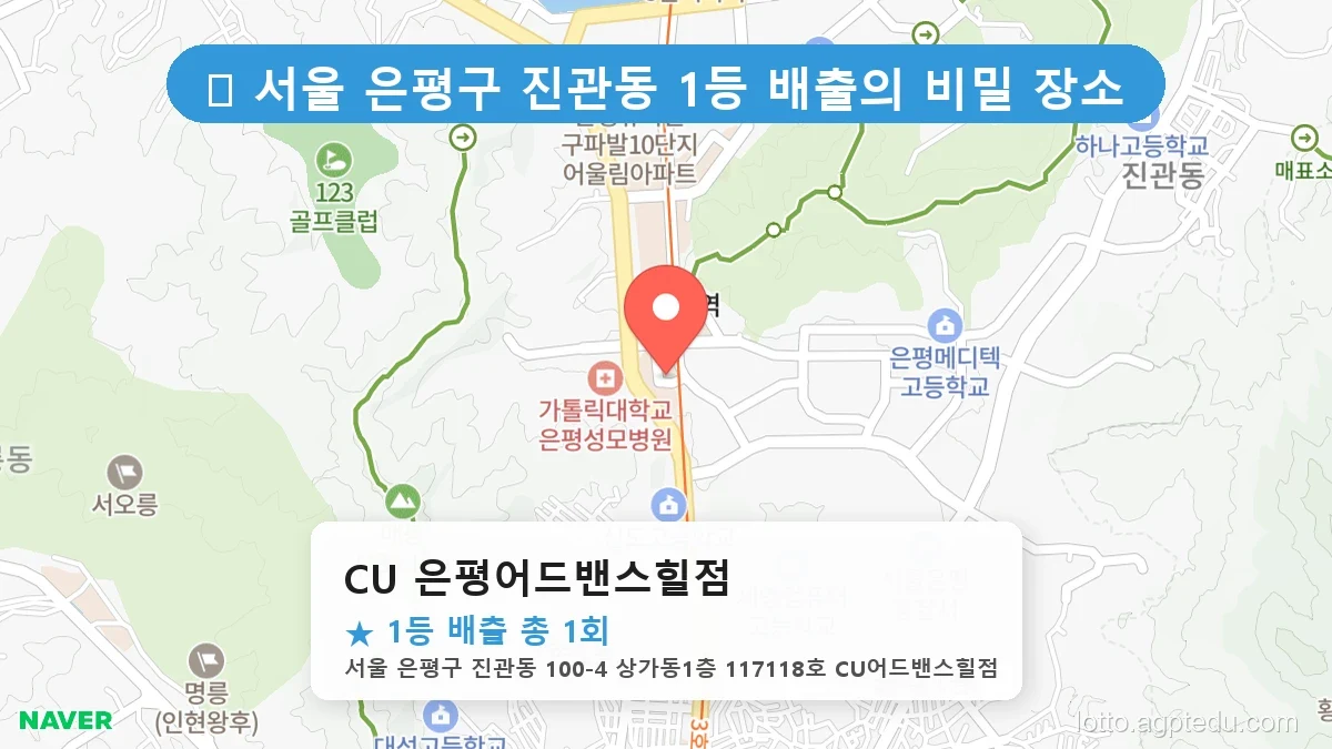 [2026 서울 은평구 진관동 로또 명당 BEST 4] 지역 주민만 아는 1등 배출점 리스트