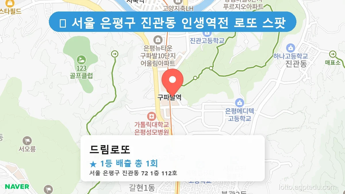 서울 은평구 진관동 진관동 로또 명당 드림로또 1등 당첨 배출점 전경