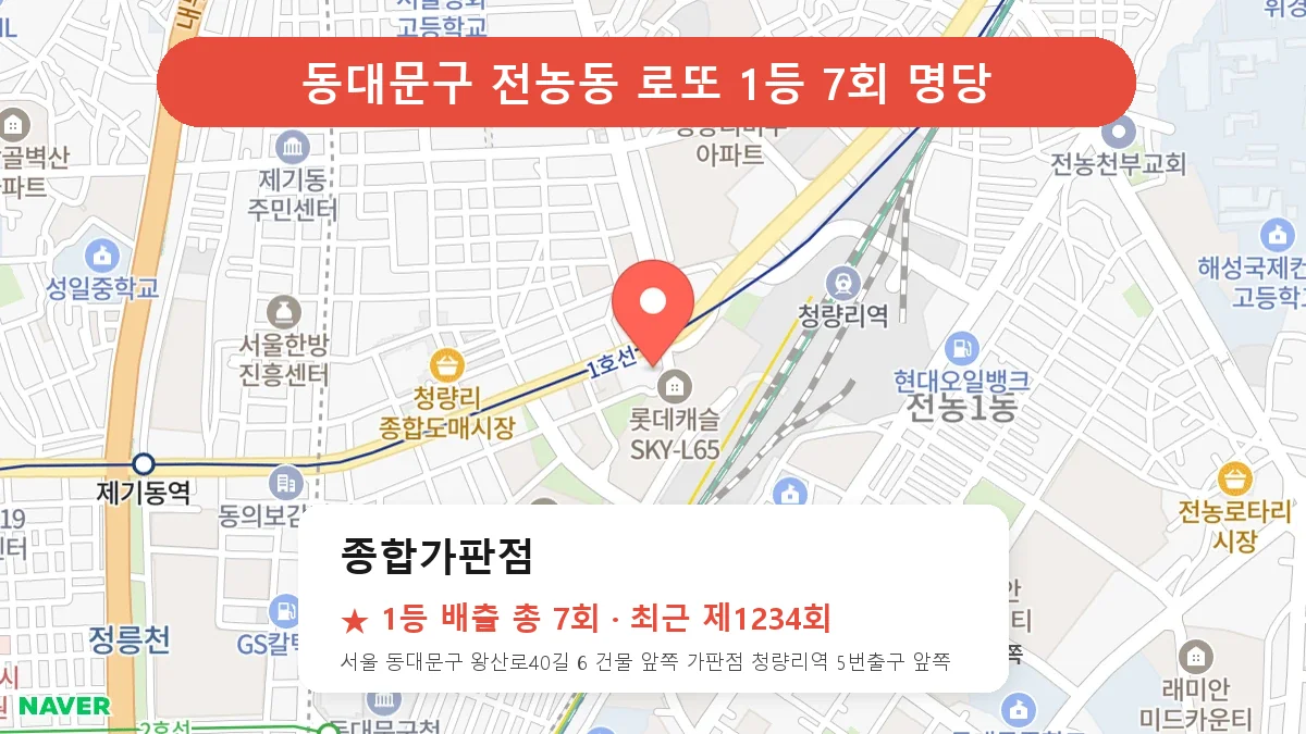 동대문구 로또 명당 종합가판점 위치