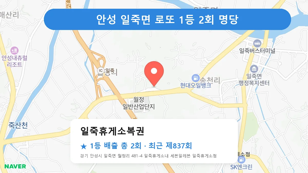 안성 로또 명당 일죽휴게소복권 위치