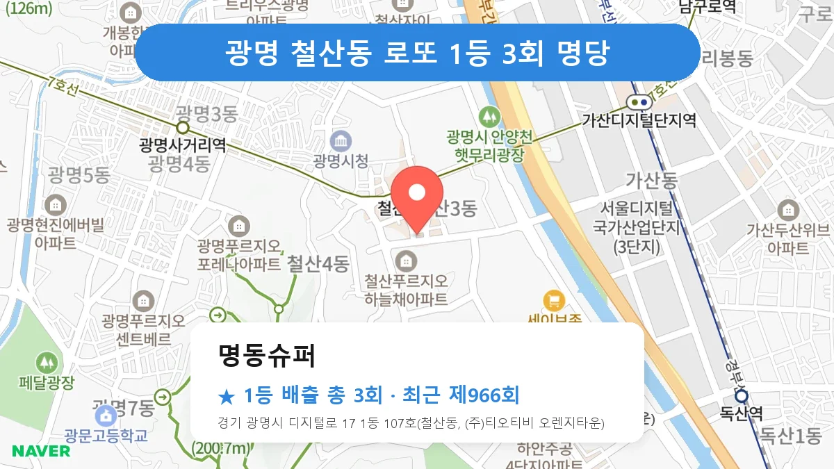 광명 로또 명당 명동슈퍼 위치