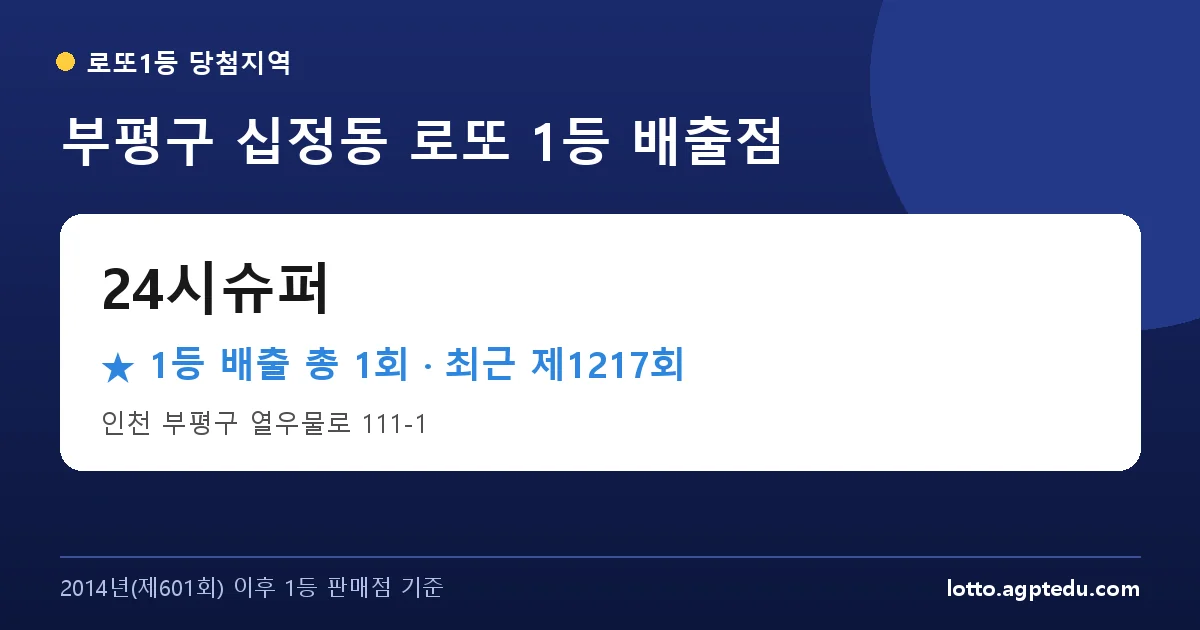 부평구 로또 명당 24시슈퍼 위치