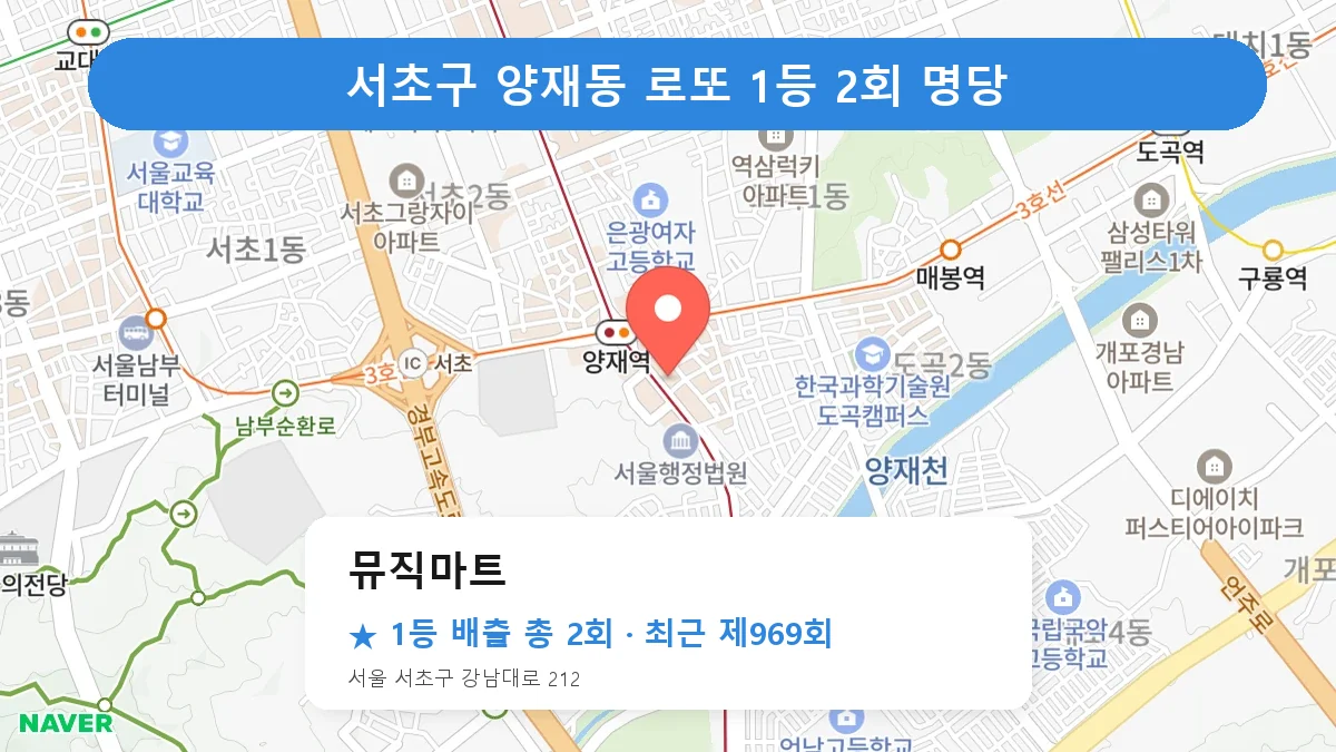 서초구 로또 명당 뮤직마트 위치