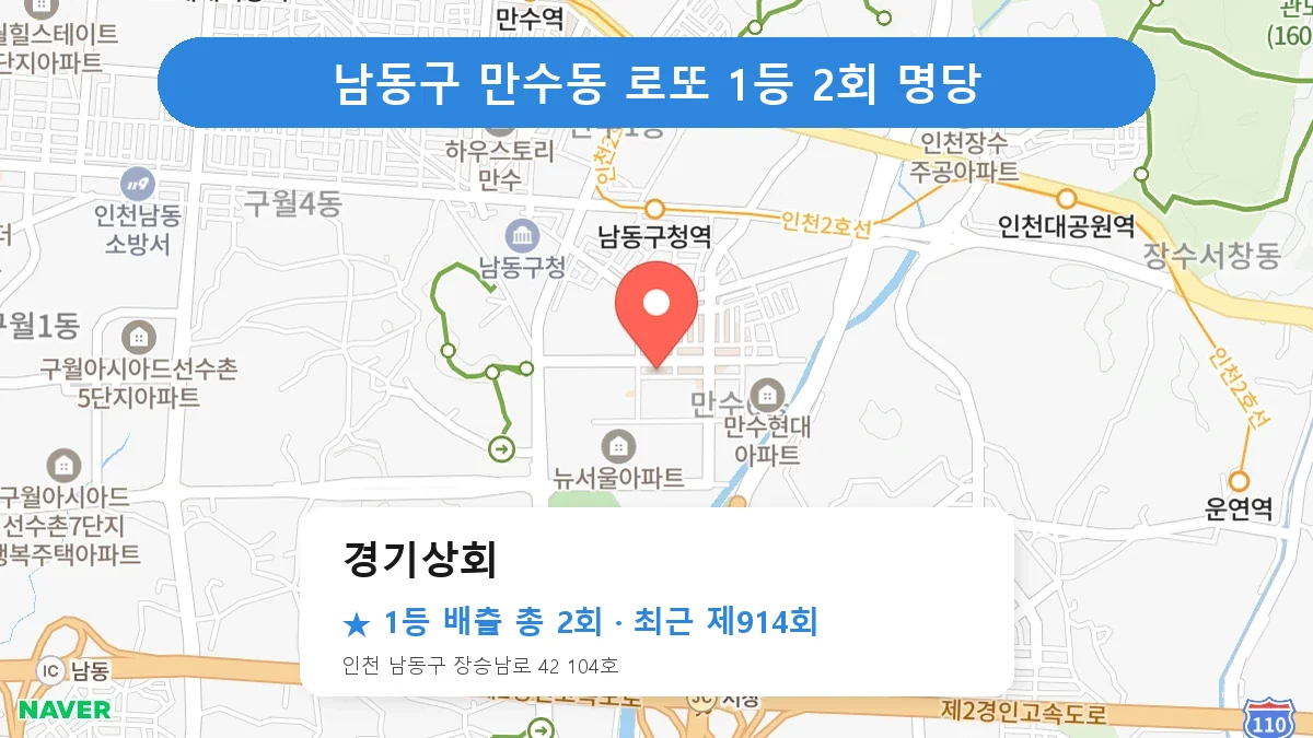 남동구 로또 명당 경기상회 위치
