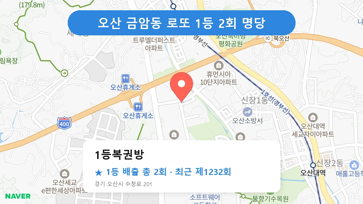 오산 로또 명당 1등복권방 위치