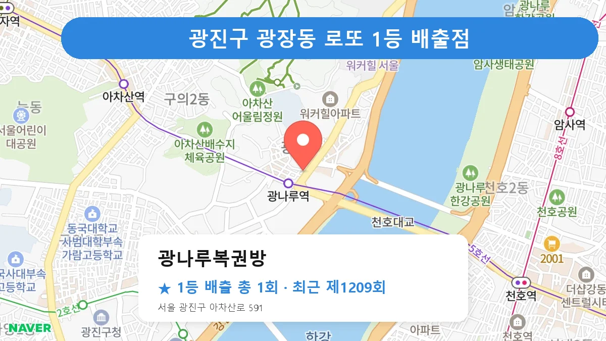 광진구 로또 명당 광나루복권방 위치