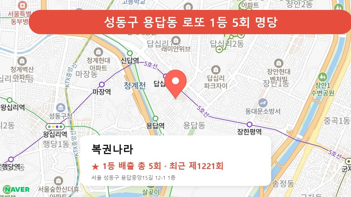 성동구 로또 명당 복권나라 위치