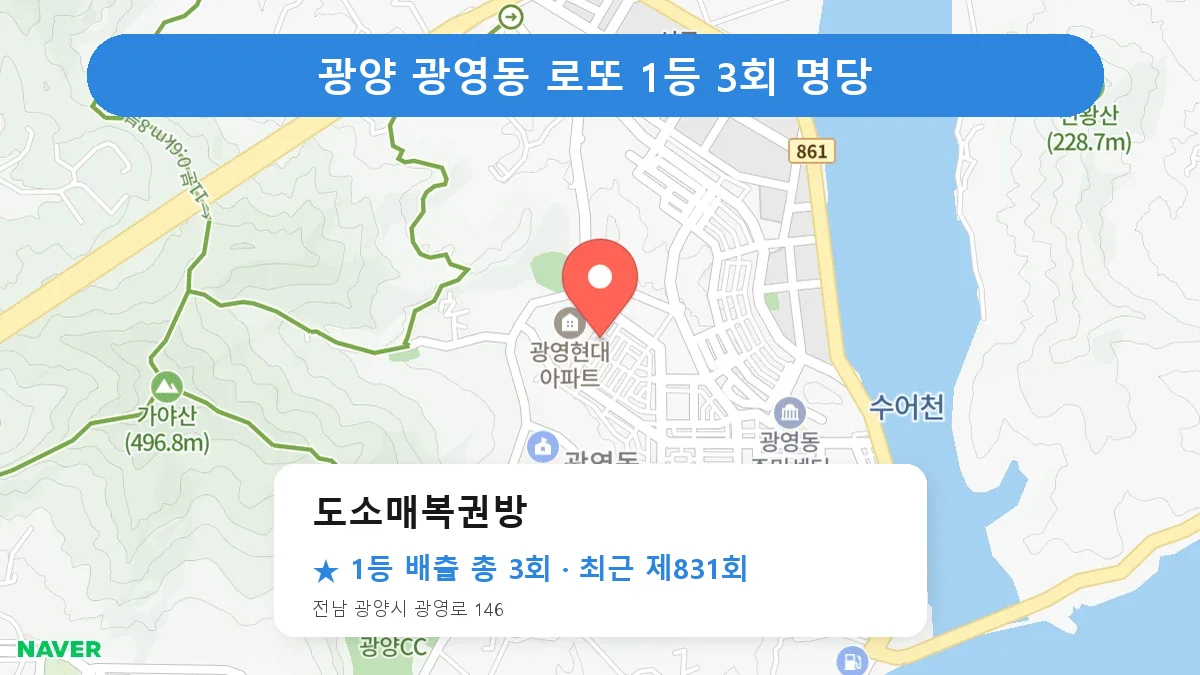 광양 로또 명당 도소매복권방 위치