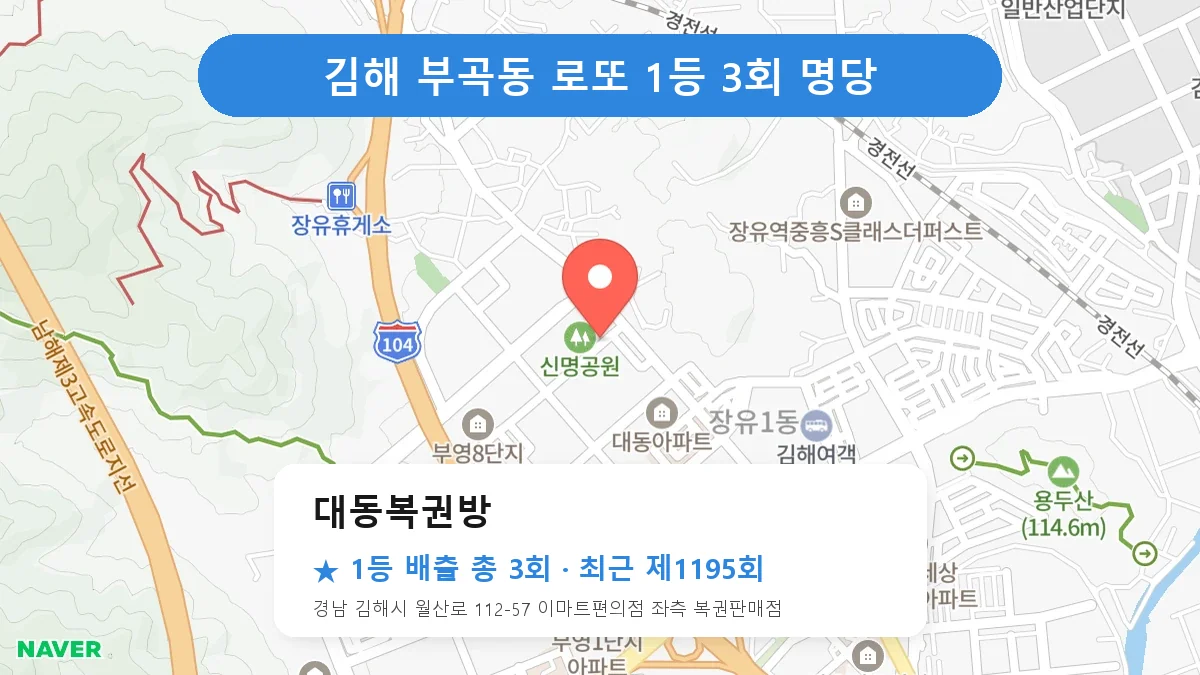 김해 로또 명당 대동복권방 위치
