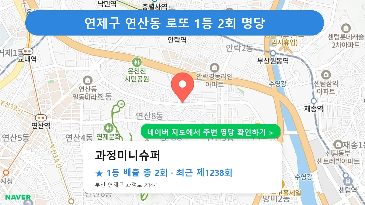 연제구 로또 명당 과정미니슈퍼 위치