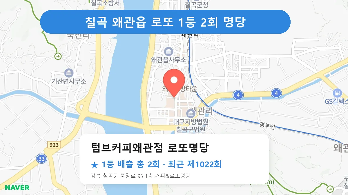 칠곡 로또 명당 텀브커피왜관점 로또명당 위치