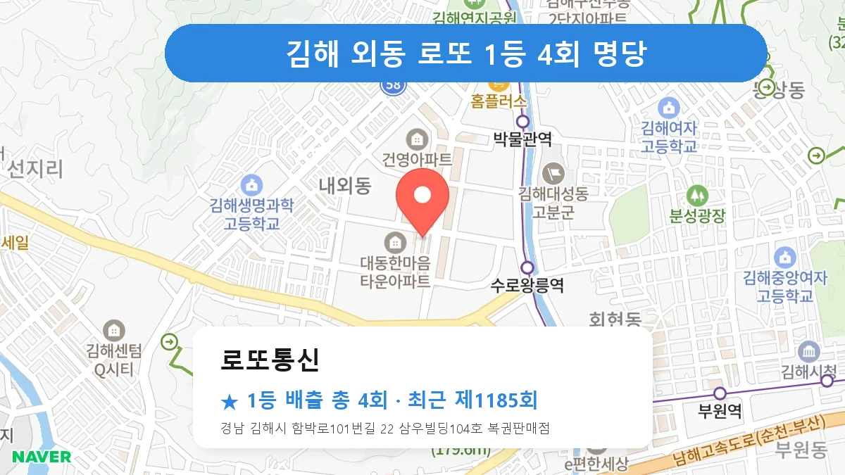 김해 로또 명당 로또통신 위치