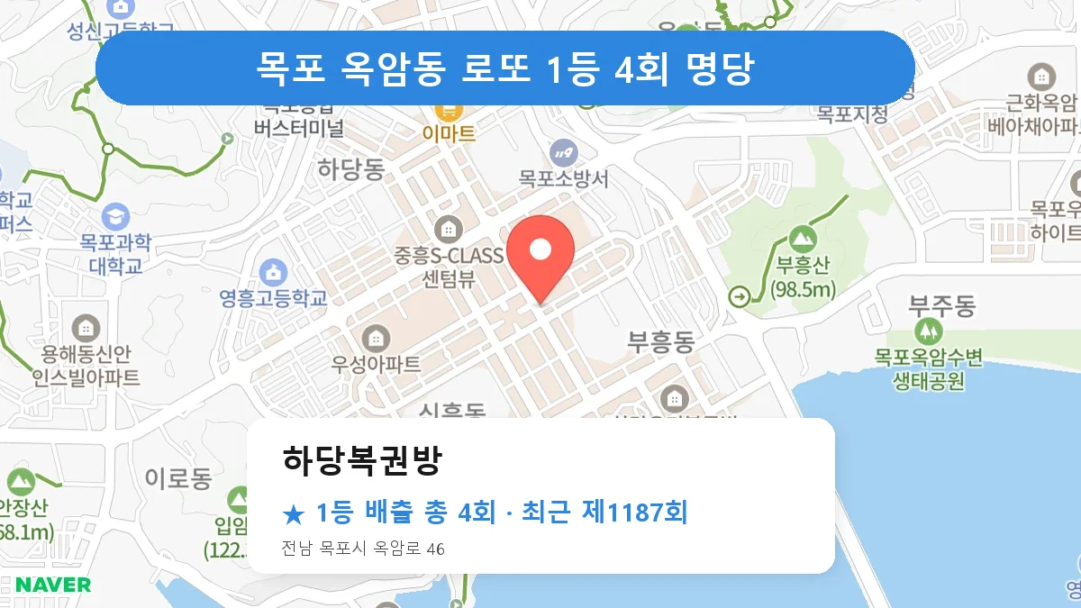목포 로또 명당 하당복권방 위치