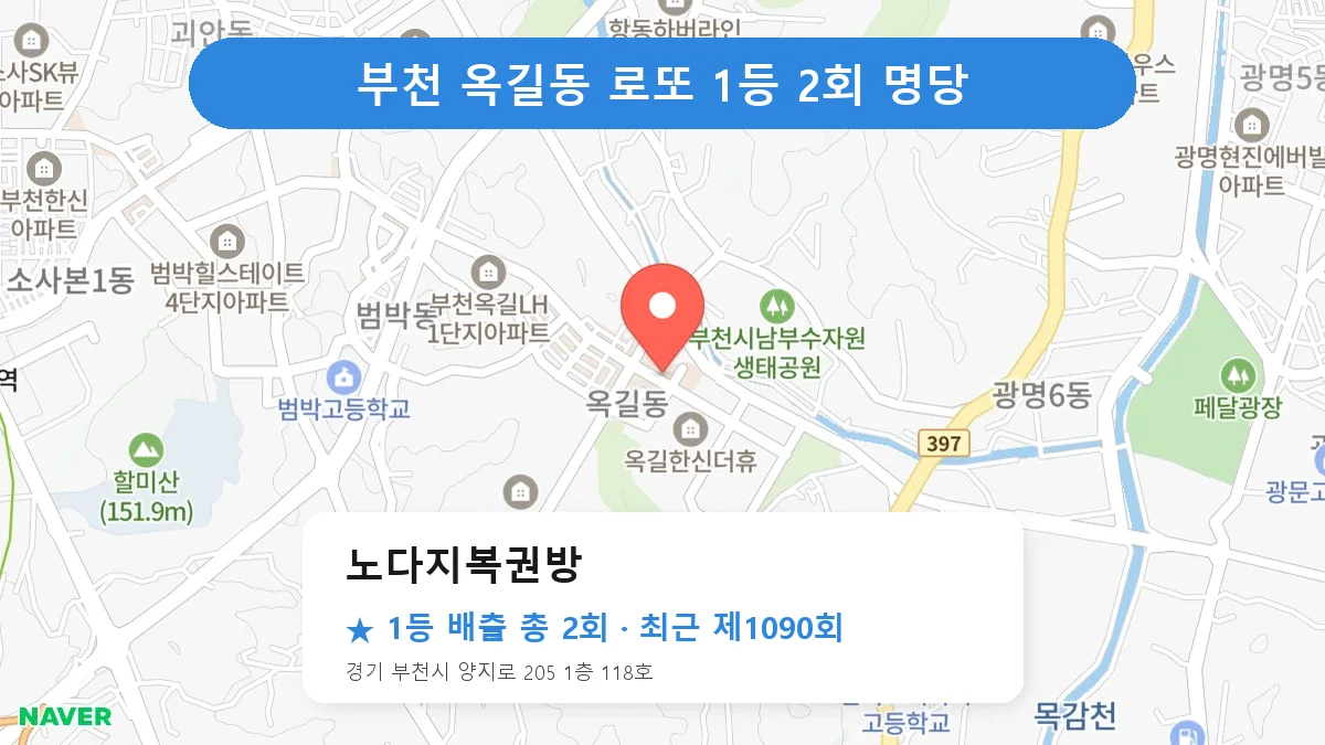 부천 로또 명당 노다지복권방 위치