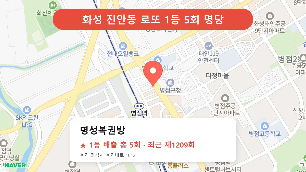 화성 로또 명당 명성복권방 위치