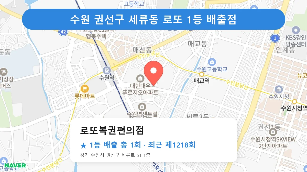수원 권선구 로또 명당 로또복권편의점 위치