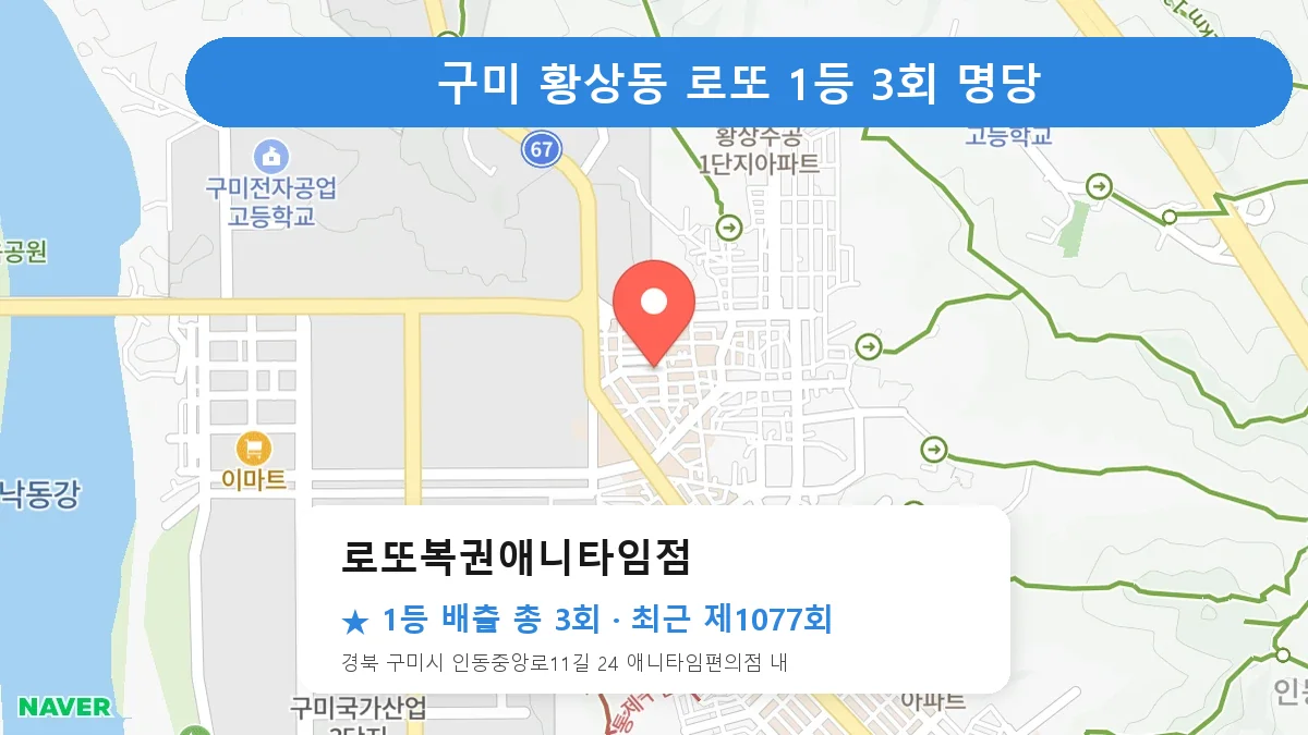 구미 로또 명당 로또복권애니타임점 위치