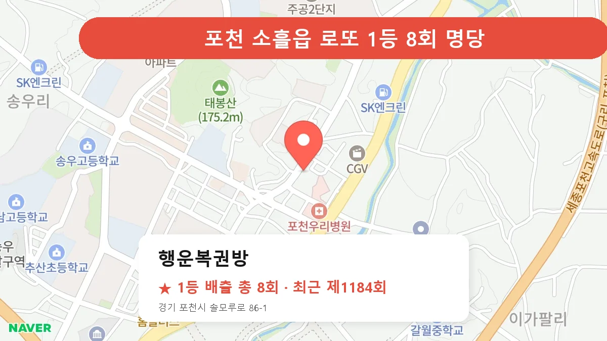 포천 로또 명당 행운복권방 위치
