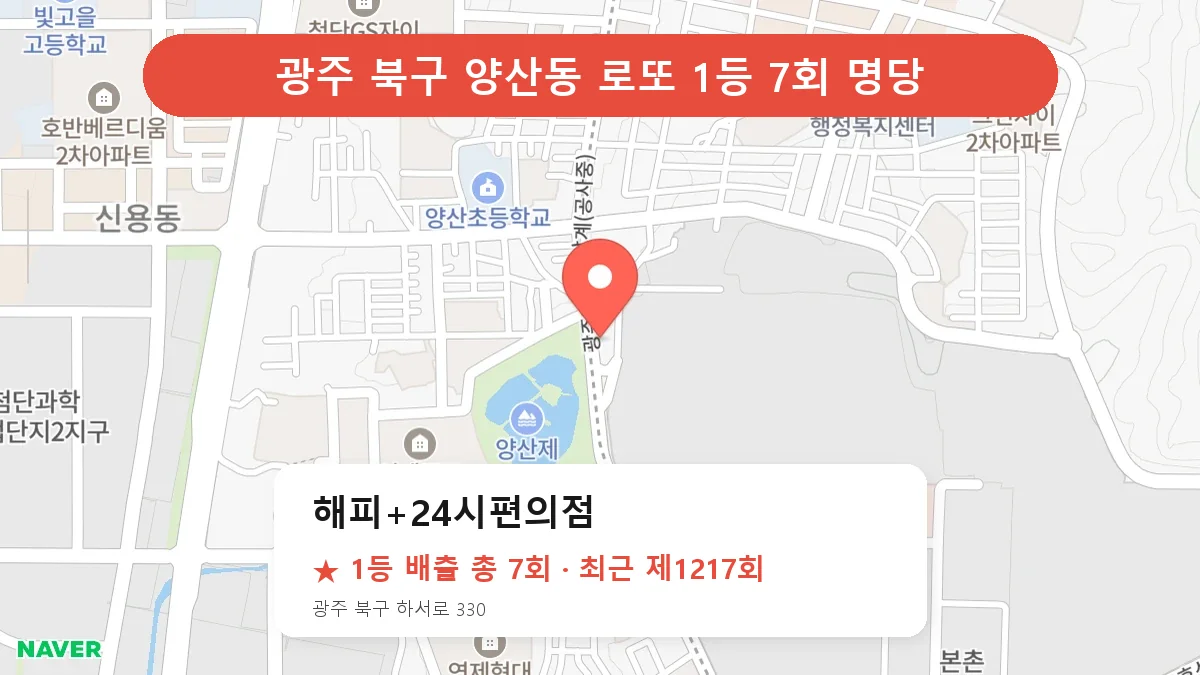 광주 북구 로또 명당 해피+24시편의점 위치
