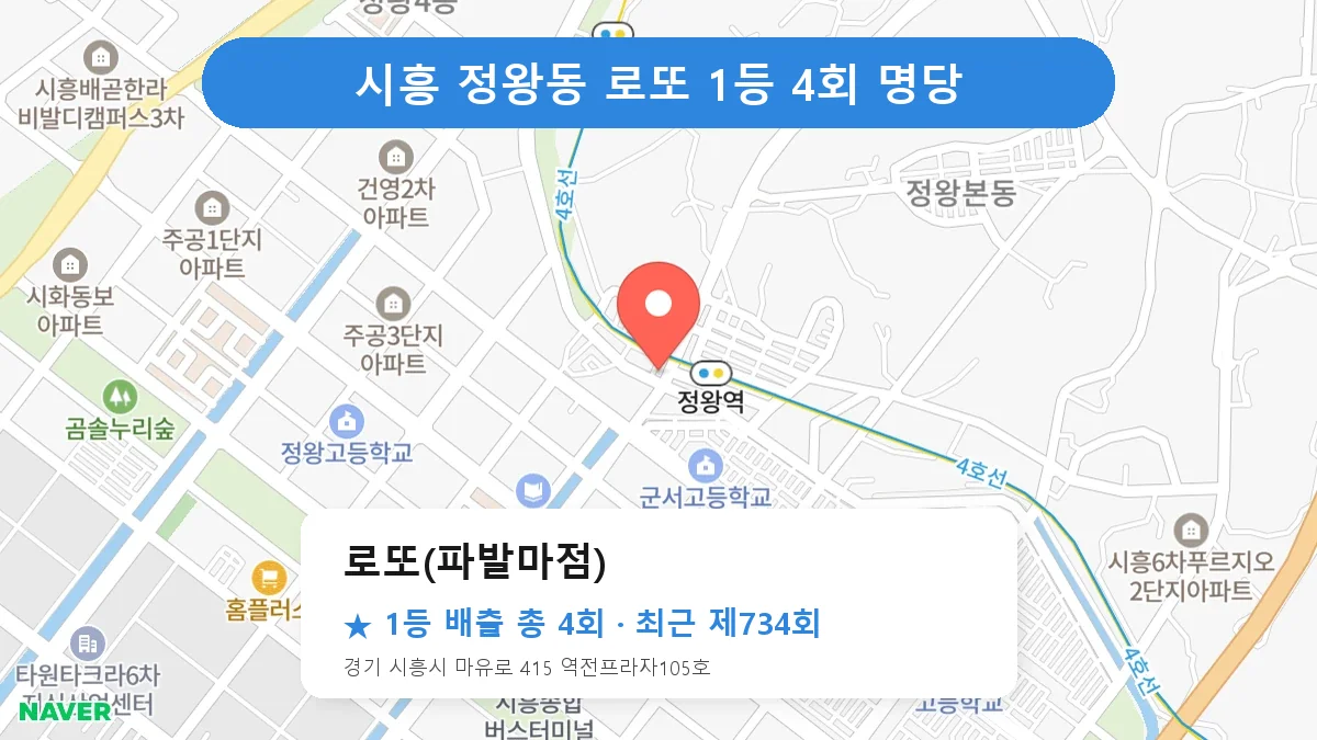 시흥 로또 명당 로또(파발마점) 위치
