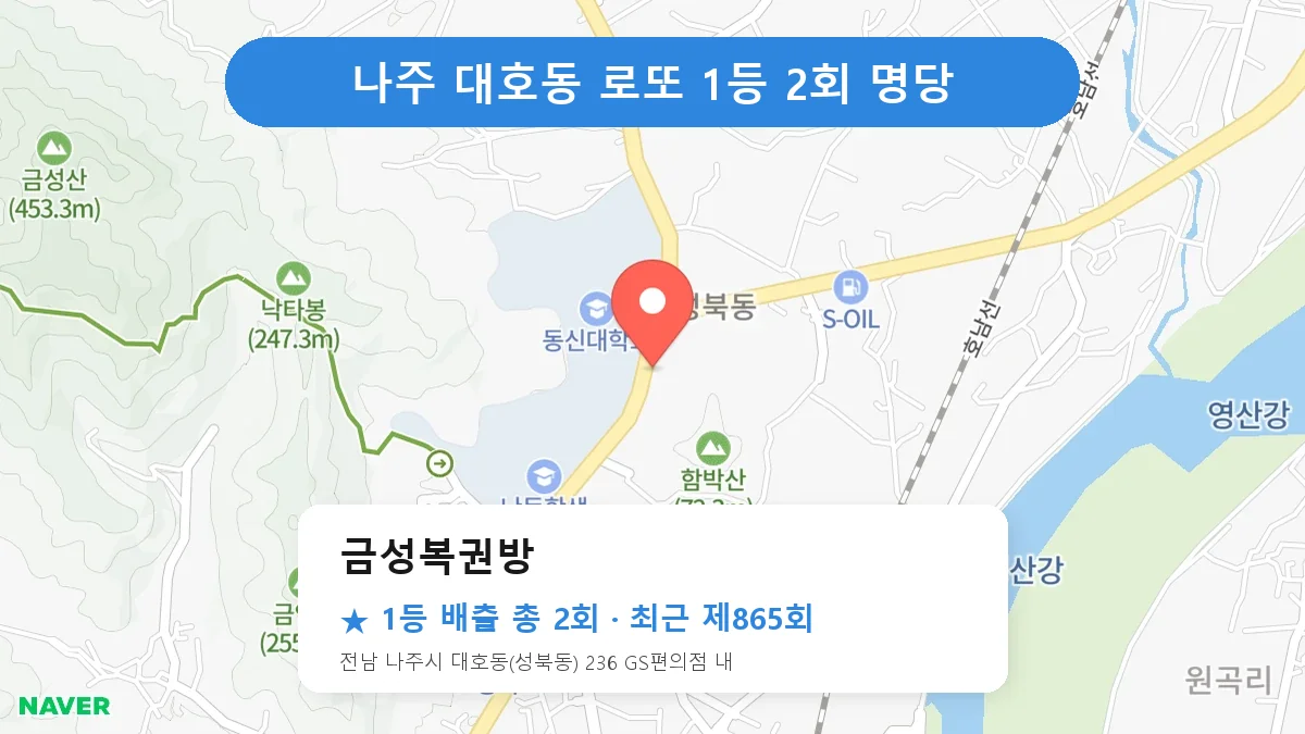 나주 로또 명당 금성복권방 위치
