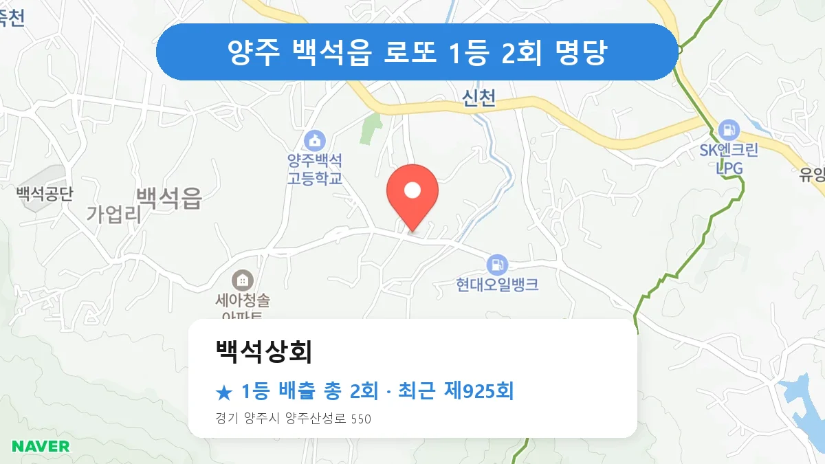 양주 로또 명당 백석상회 위치
