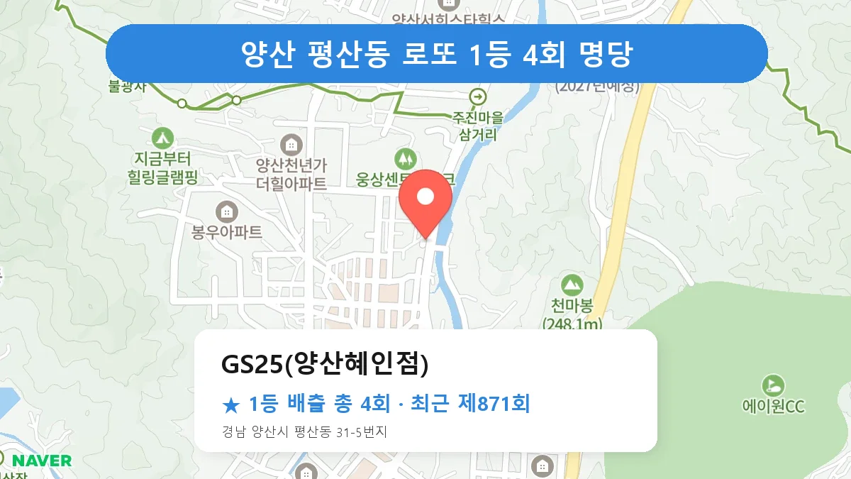 양산 로또 명당 GS25(양산혜인점) 위치