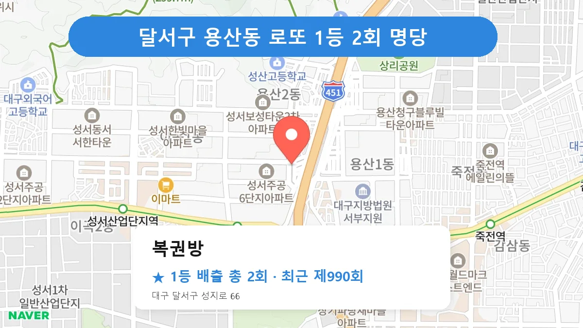 달서구 로또 명당 복권방 위치