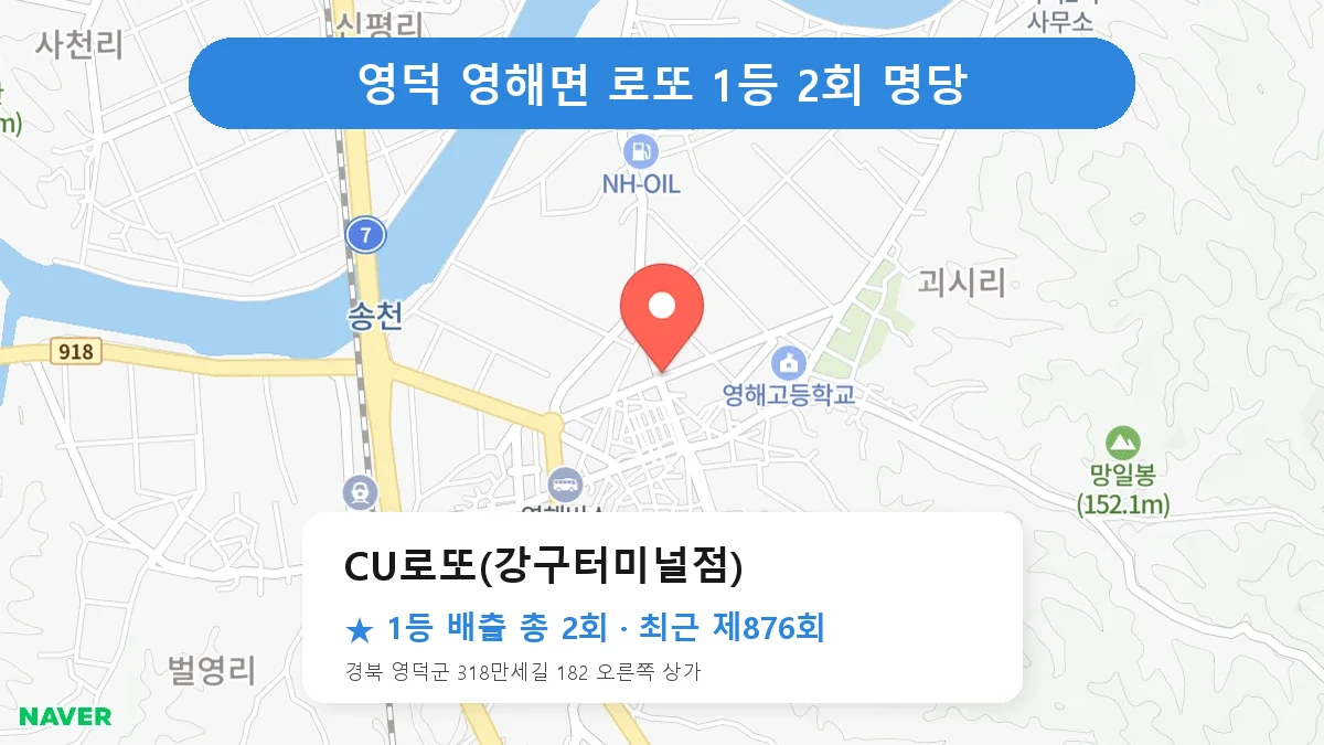 영덕 로또 명당 CU로또(강구터미널점) 위치
