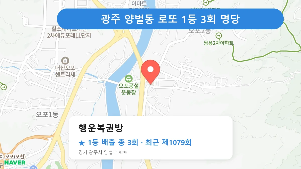 광주 행운복권방 로또 1등 3회 명당 | 위치·당첨 이력 (경기 광주시 양벌동)