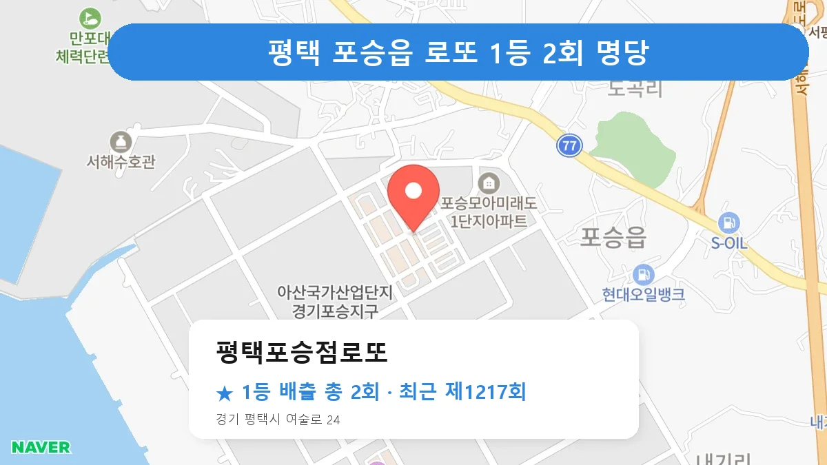 평택 로또 명당 평택포승점로또 위치