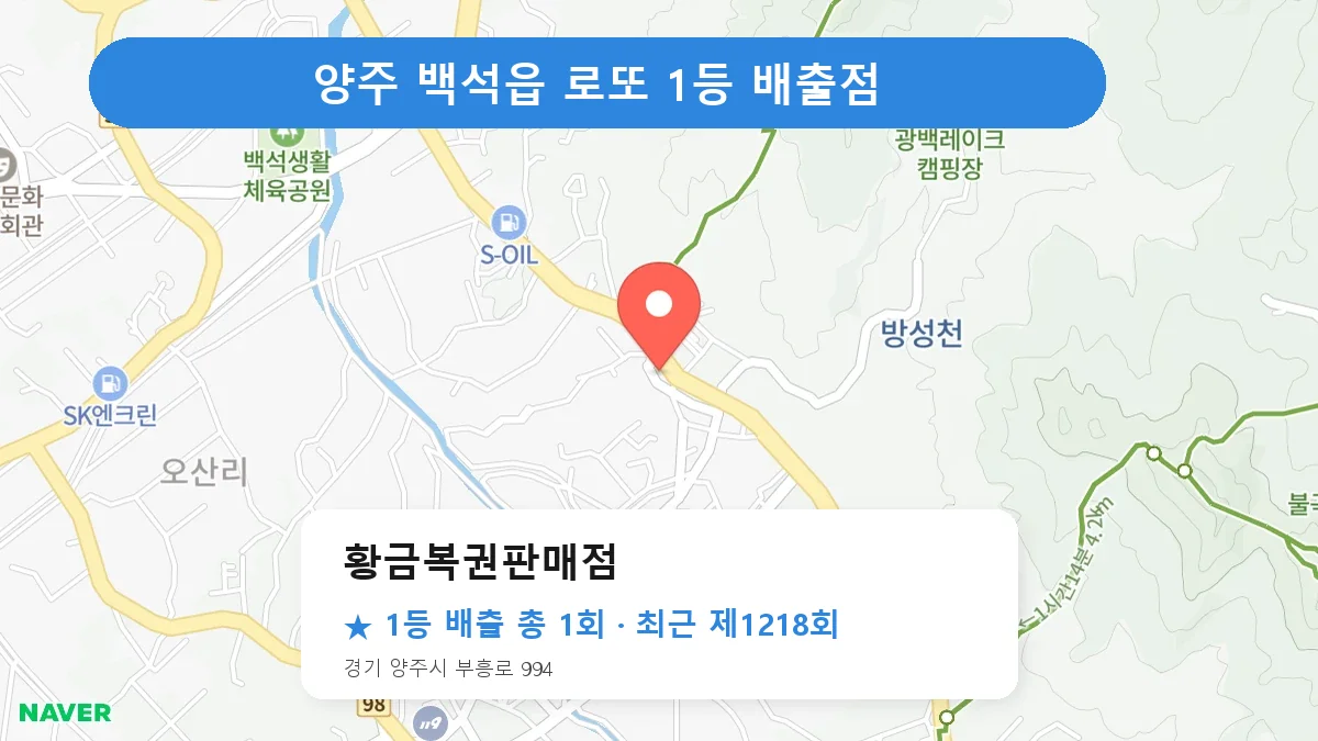 양주 로또 명당 황금복권판매점 위치