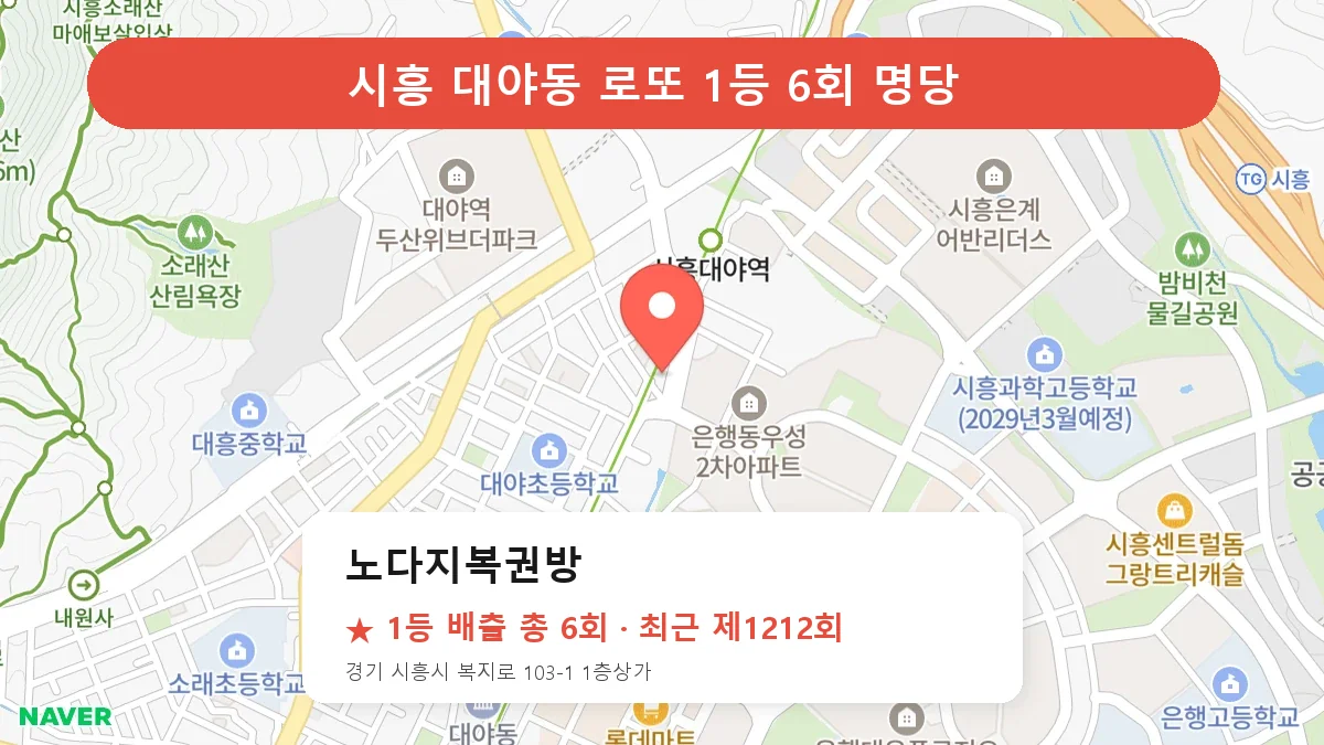 시흥 로또 명당 노다지복권방 위치