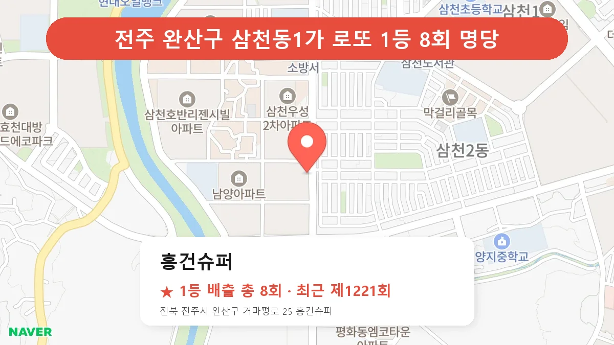 전주 완산구 로또 명당 흥건슈퍼 위치