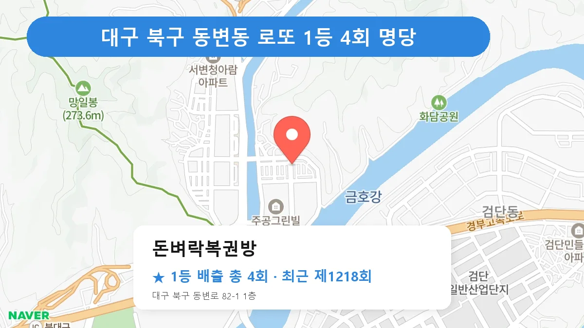 대구 북구 로또 명당 돈벼락복권방 위치