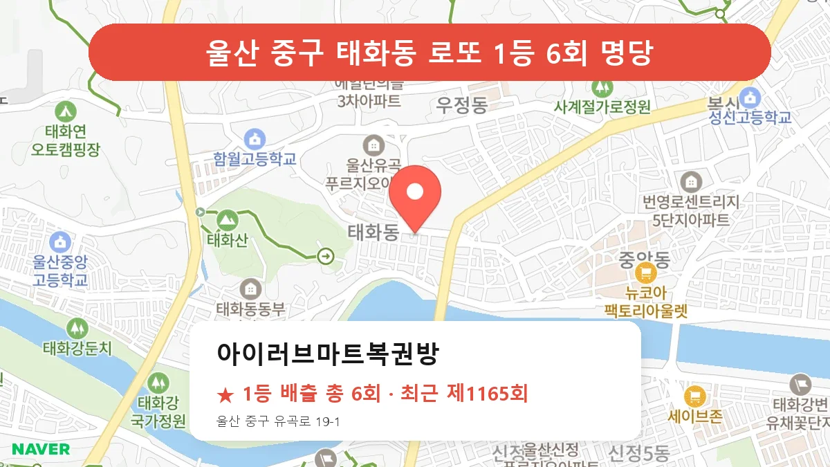 울산 중구 로또 명당 아이러브마트복권방 위치