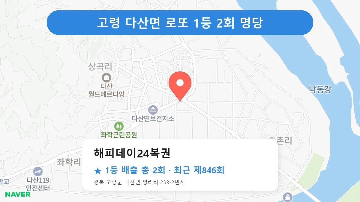고령 로또 명당 해피데이24복권 위치