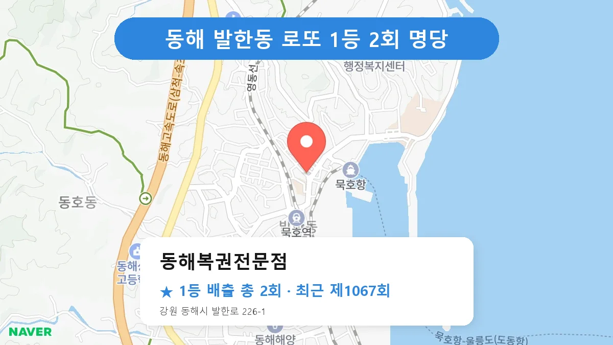 동해 로또 명당 동해복권전문점 위치