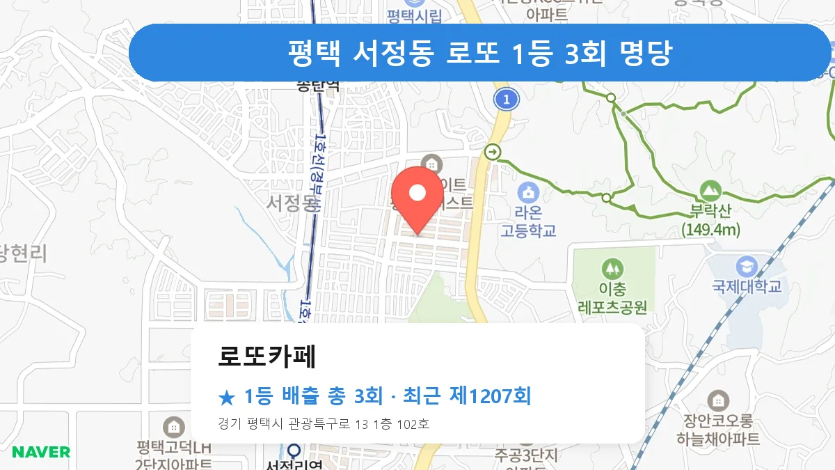 평택 로또 명당 로또카페 위치