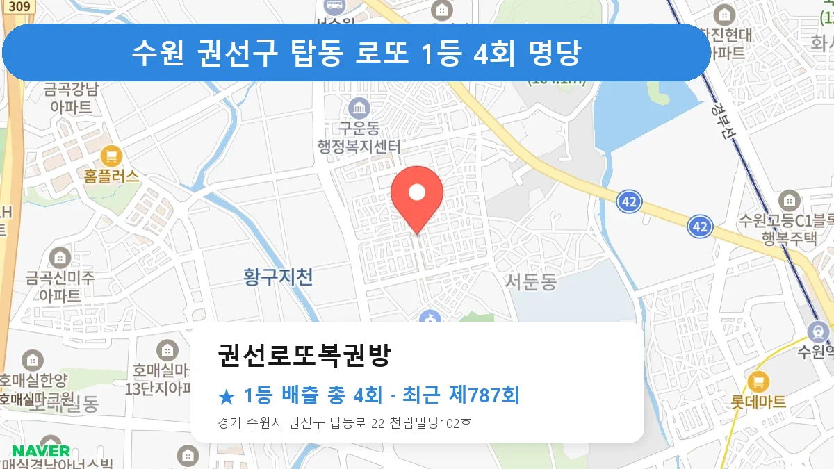 수원 권선구 로또 명당 권선로또복권방 위치