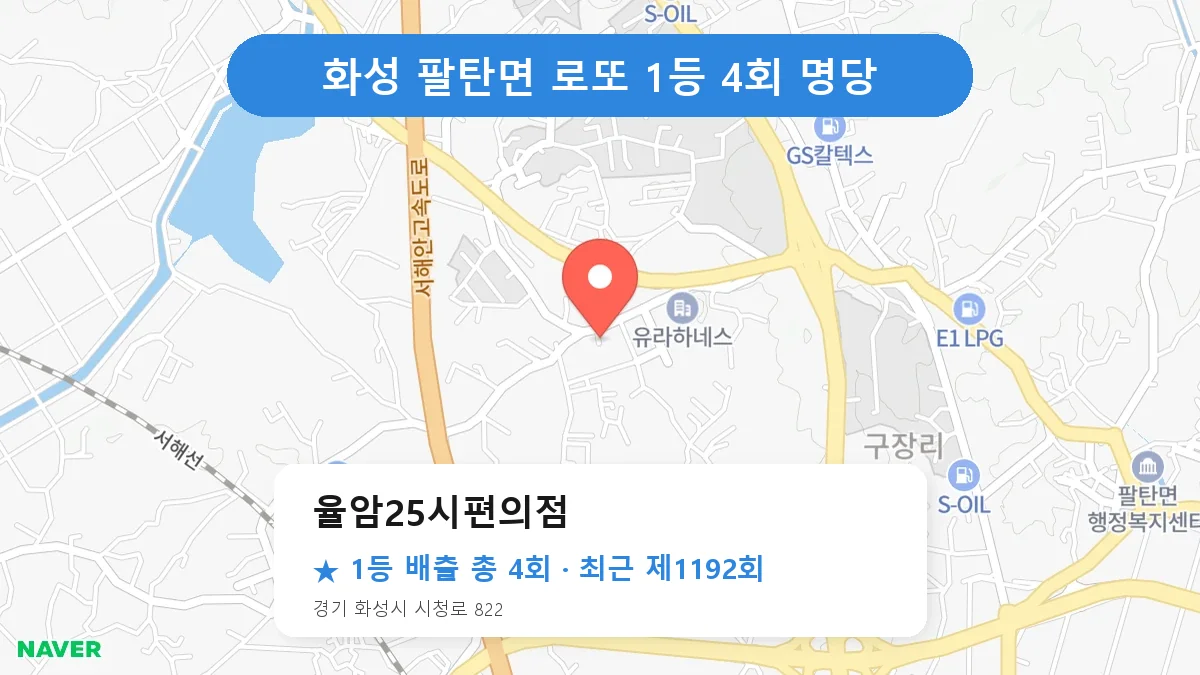 화성 로또 명당 율암25시편의점 위치