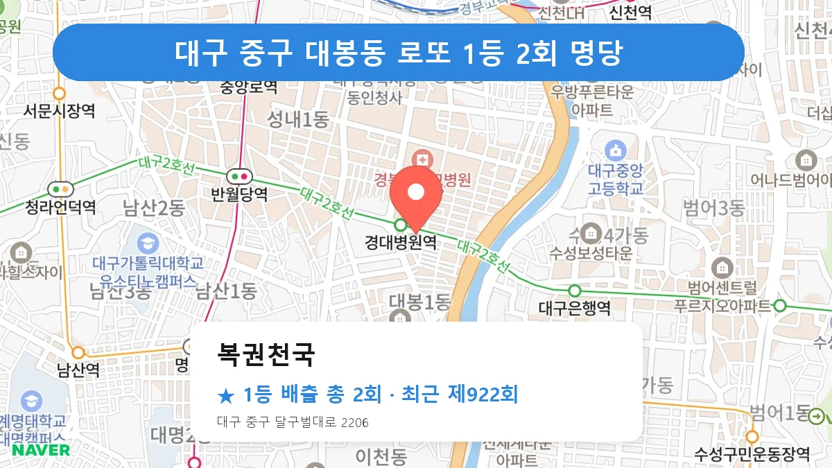 대구 중구 로또 명당 복권천국 위치