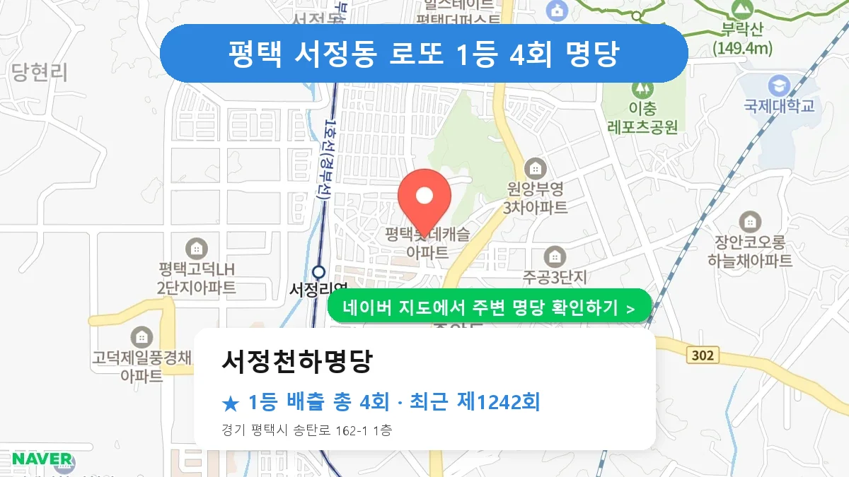 제1242회 평택시 서정동 로또 명당 서정천하명당 위치