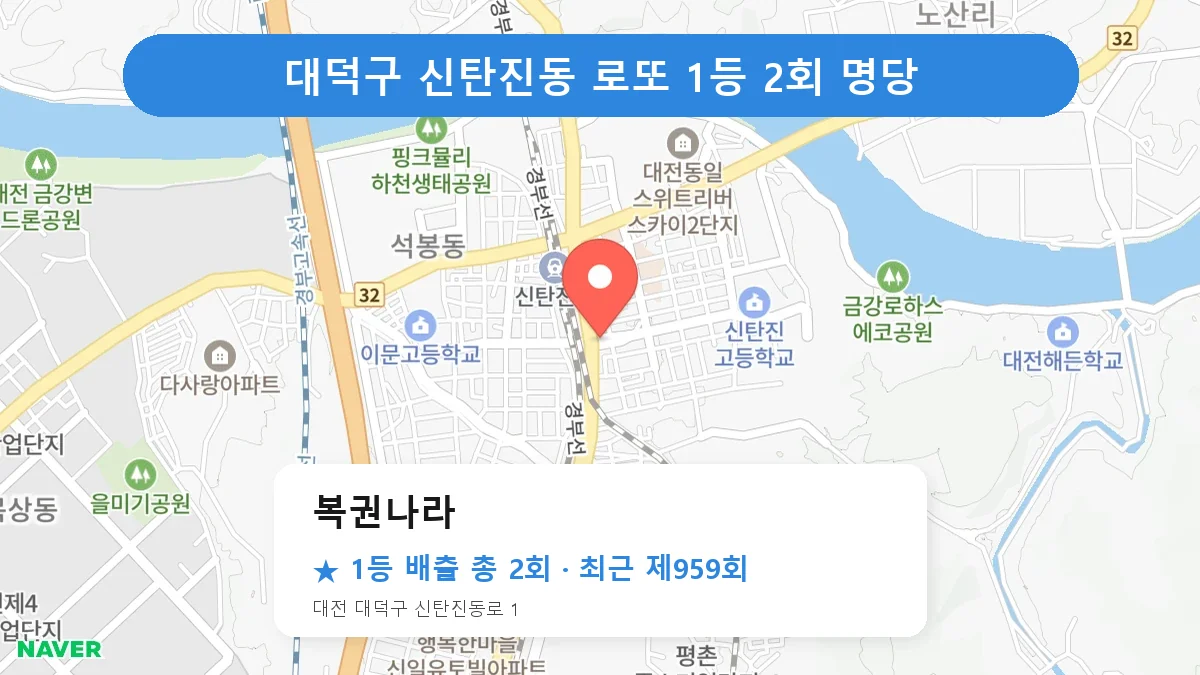 대덕구 로또 명당 복권나라 위치