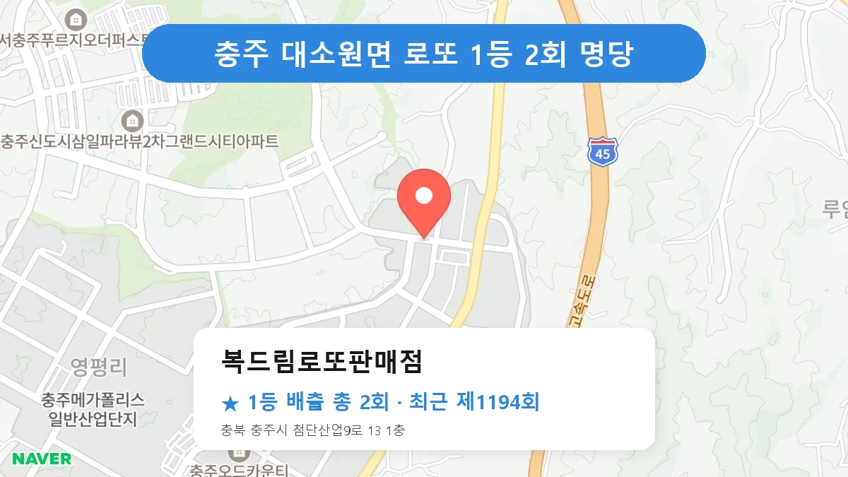 충주 로또 명당 복드림로또판매점 위치